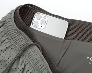 Satisfy Space‑O 5 Inch Distance Shorts Dry Sage v2 - achilles heel