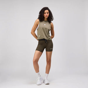 Bandit Women's Stamina 5 Inch Compression Shorts Dark Fatigue - achilles heel