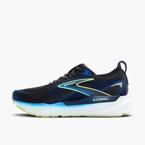 Brooks Men's Glycerin GTS 22 Running Shoes Black / Cobalt / Neo Yellow - achilles heel