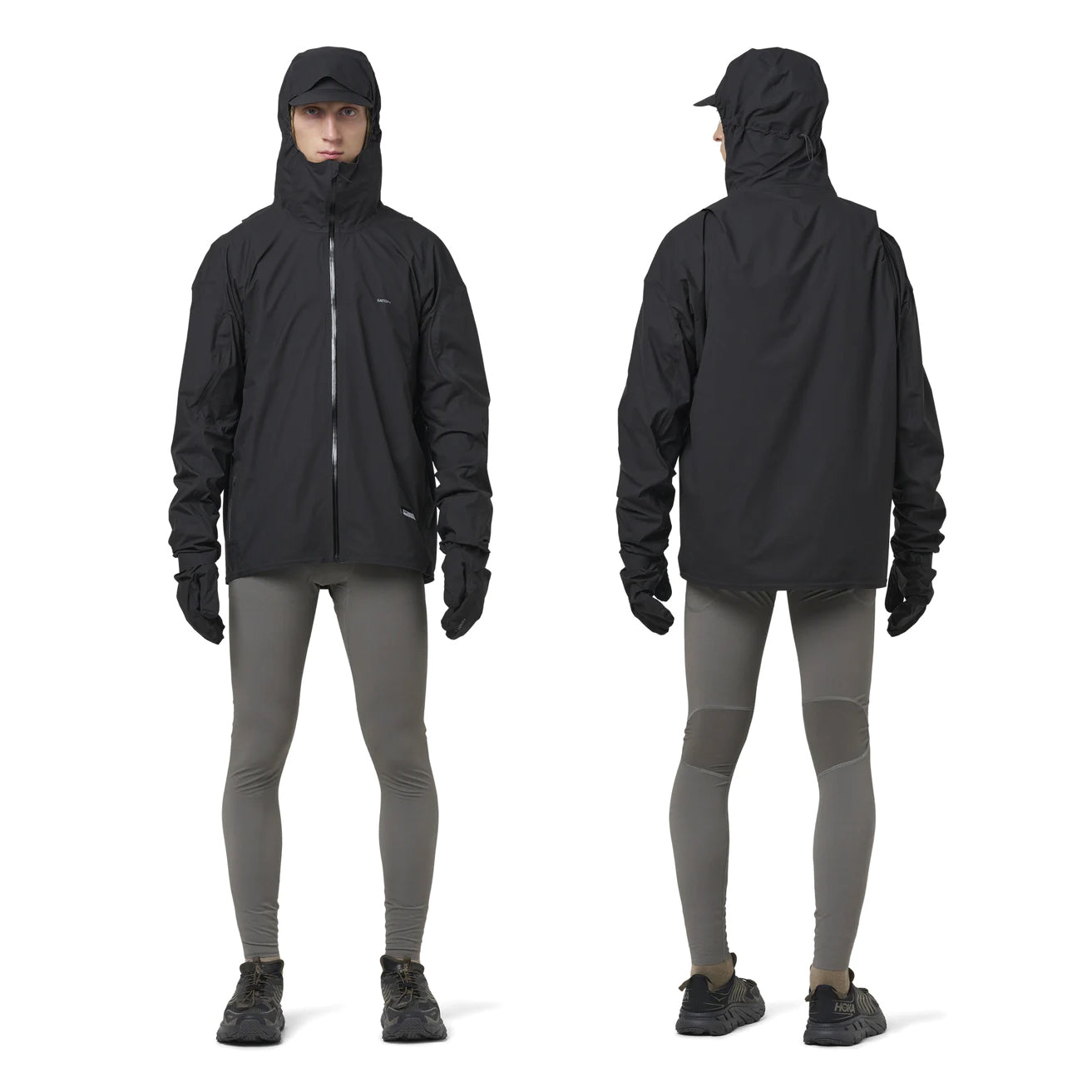 Satisfy Pertex 3L Fly Rain Jacket Black - Achilles Heel