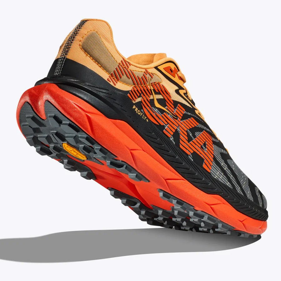 Hoka Men's Tecton X 2 Trail Running Shoes Black / Flame - achilles heel