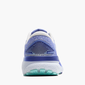 Brooks Women's Ghost 16 Running Shoes White / Amparo Blue / Limpet Shell - achilles heel