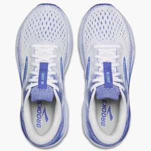 Brooks Women's Ghost 16 Running Shoes White / Amparo Blue / Limpet Shell - achilles heel