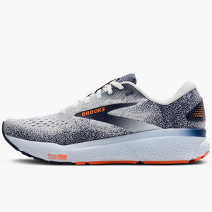Brooks Men's Ghost 16 Running Shoes White / Peacoat / Orange - achilles heel