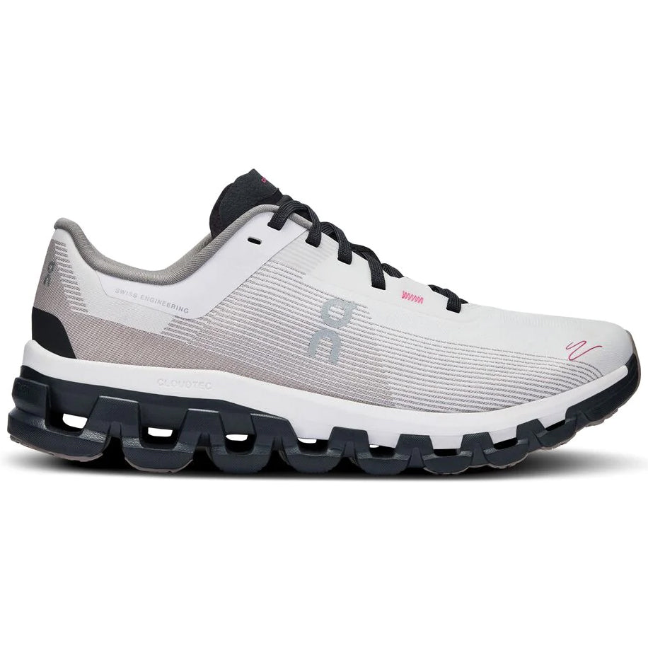 On Women's Cloudflow 4 DISTANCE Running Shoes White / Black - achilles heel