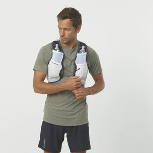 Salomon Active Skin 8 Set Running Vest White / Ebony - achilles heel