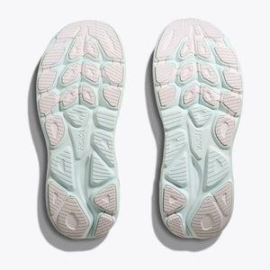 Hoka Women's Clifton 10 Running Shoes White / Cielo Blue - achilles heel