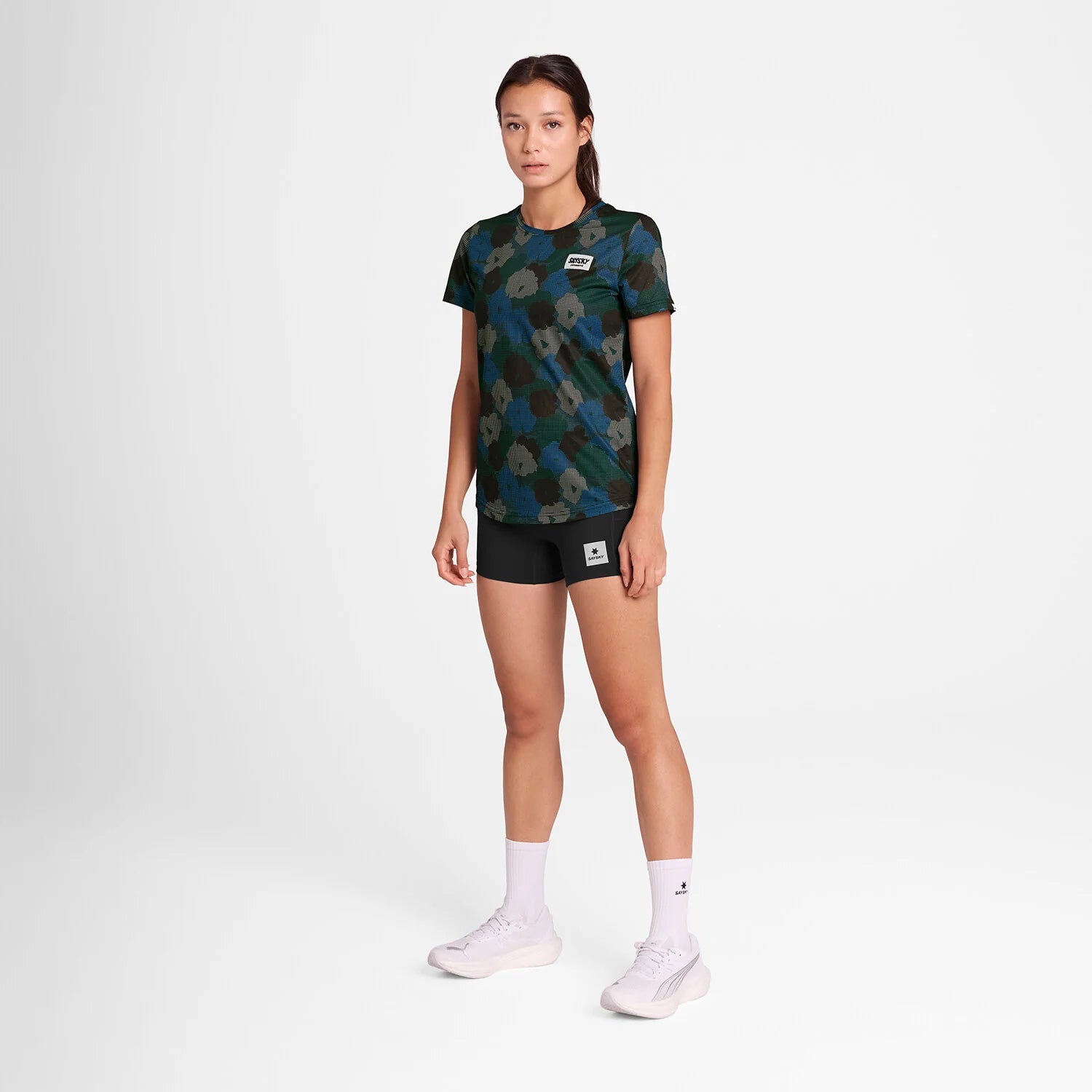 Women's Flower Combat Tee Blue AOP