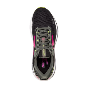 Brooks Women's Adrenaline GTS 23 Running Shoes Black / Gunmetal / Sharp Green - achilles heel