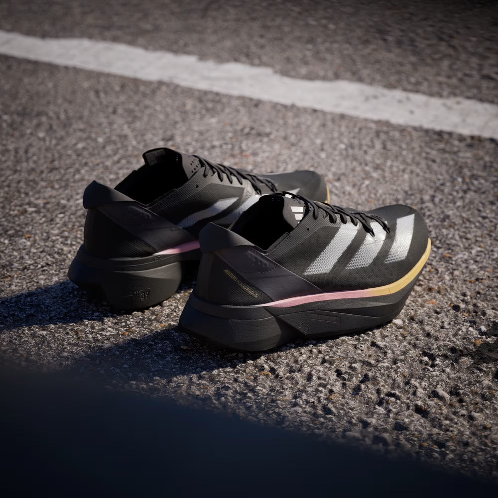 adidas Adizero Adios Pro 3 Running Shoes Black / Zero Metalic / Spark - achilles heel