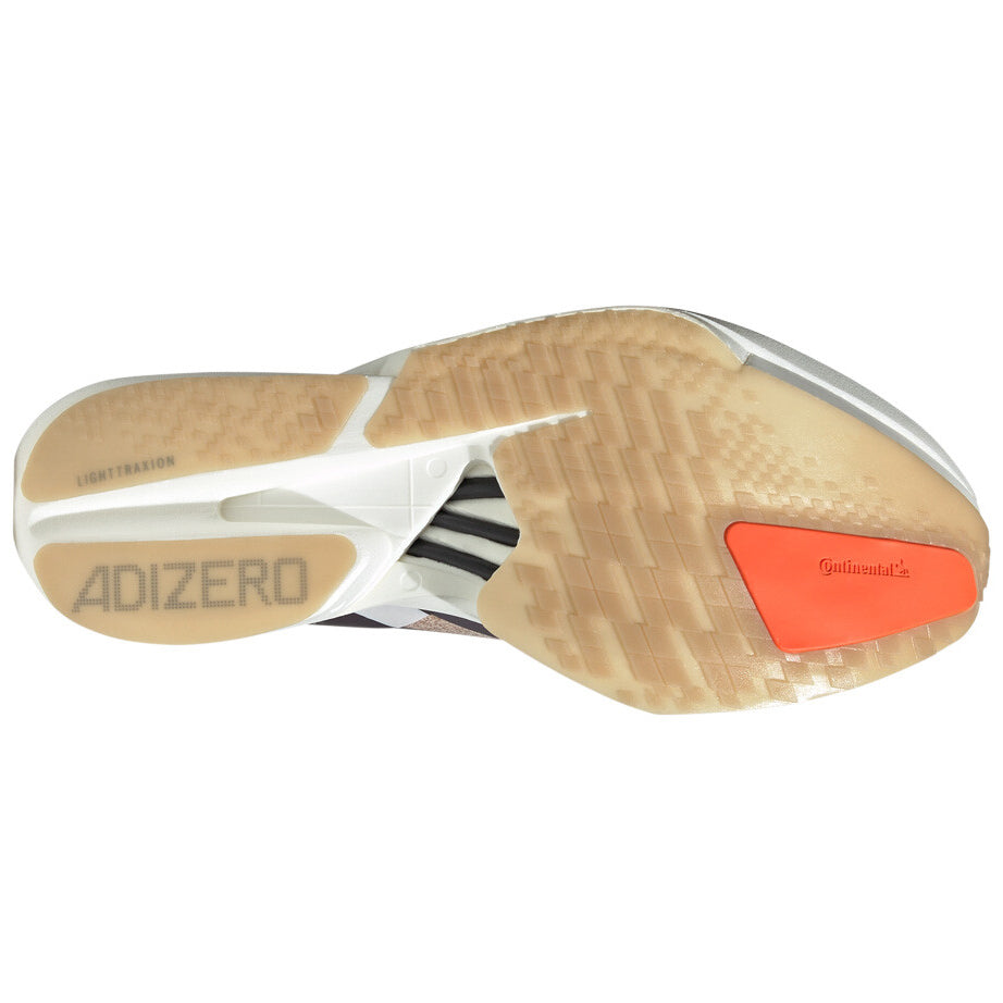 Mens's Adizero Adios Pro 4 Running Shoes Chalk White / Grey Strata / Impact Orange - Achilles Heel