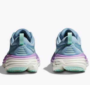 Hoka Women's Bondi 8 Running Shoe Airy Blue / Sunlit Ocean - achilles heel