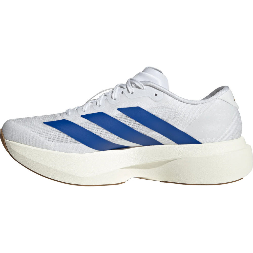 adidas Men's Adizero EVO SL Running Shoes Cloud White / Royal Blue / Pure Ruby - achilles heel