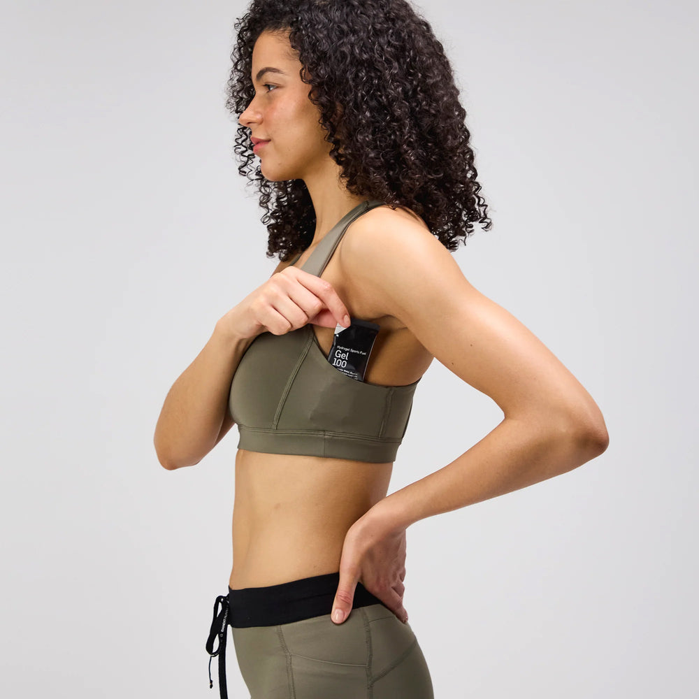 Bandit Women's Stamina Scoop Neck Run Bra Fatigue - achilles heel