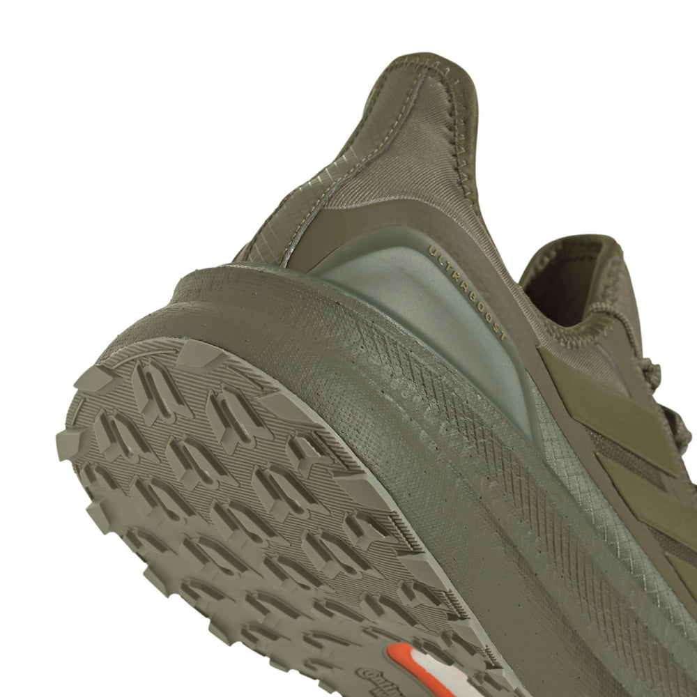 adidas Men's Ultraboost 5 GORE-TEX Running Shoes Olive Strata / Silver Pebble - achilles heel
