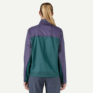 Patagonia Women's Houdini Stash 1/2 Zip Jacket Wetland Blue / Solstice Purple - achilles heel