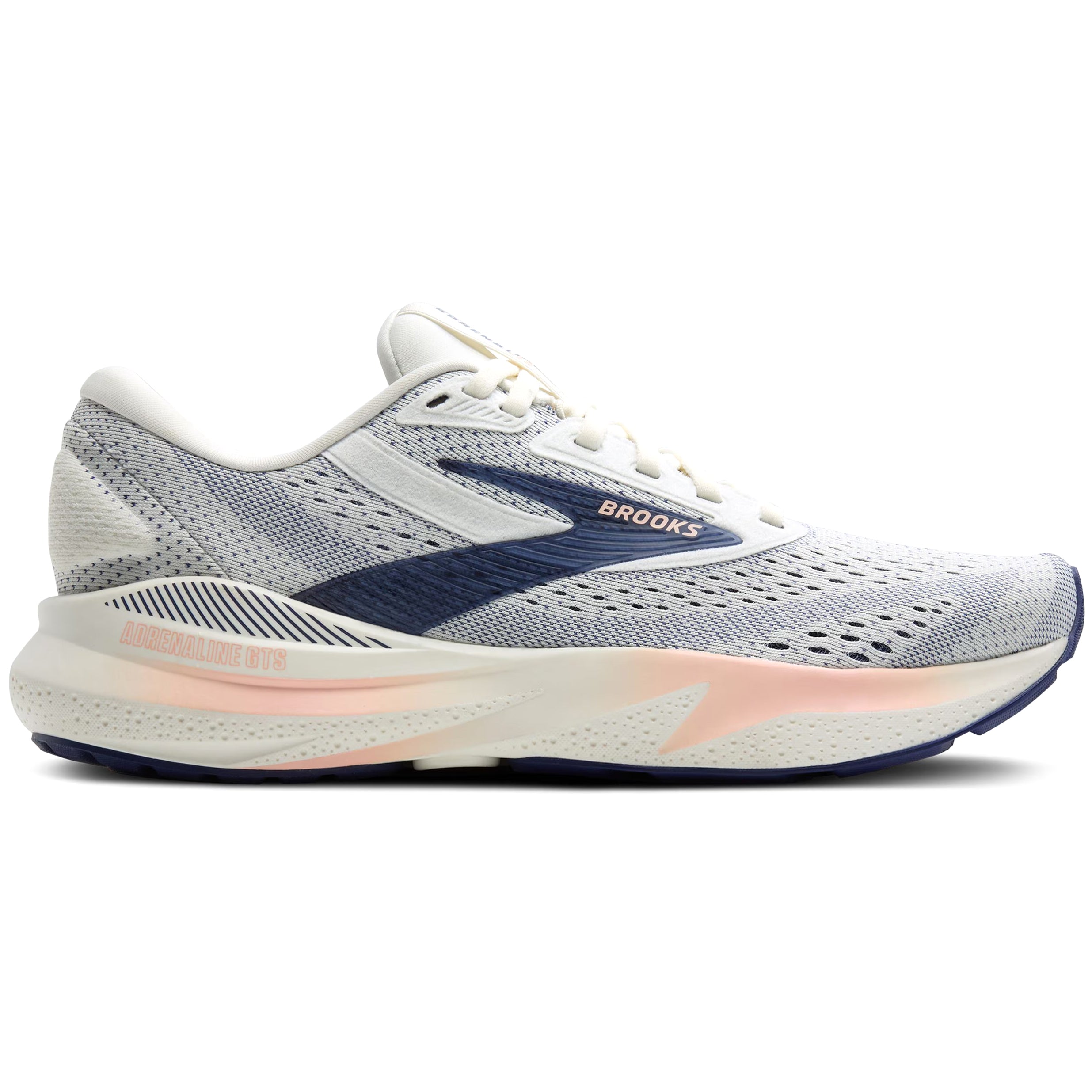 Brooks Women's Adrenaline GTS 24 Wide Fit Running Shoes Grey / Blue Ribbon / Peach - Achilles Heel
