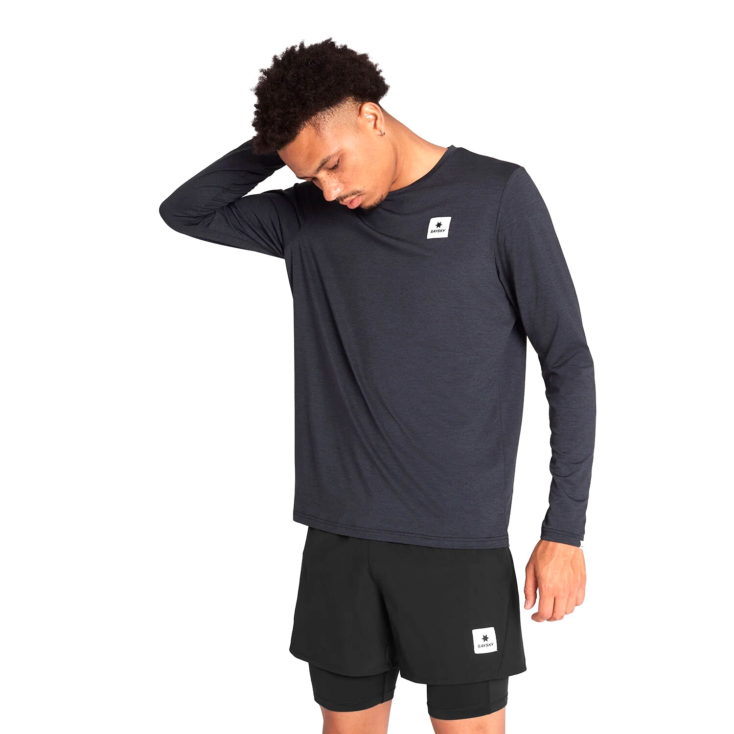 Men's Reflective Logo Pace Top Black