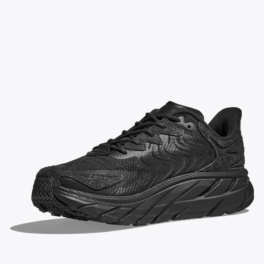 Hoka Clifton LS Shoes Black / Asphalt - achilles heel