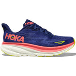Hoka Women's Clifton 9 Wide Fit Running Shoes Evening Sky / Coral - achilles heel