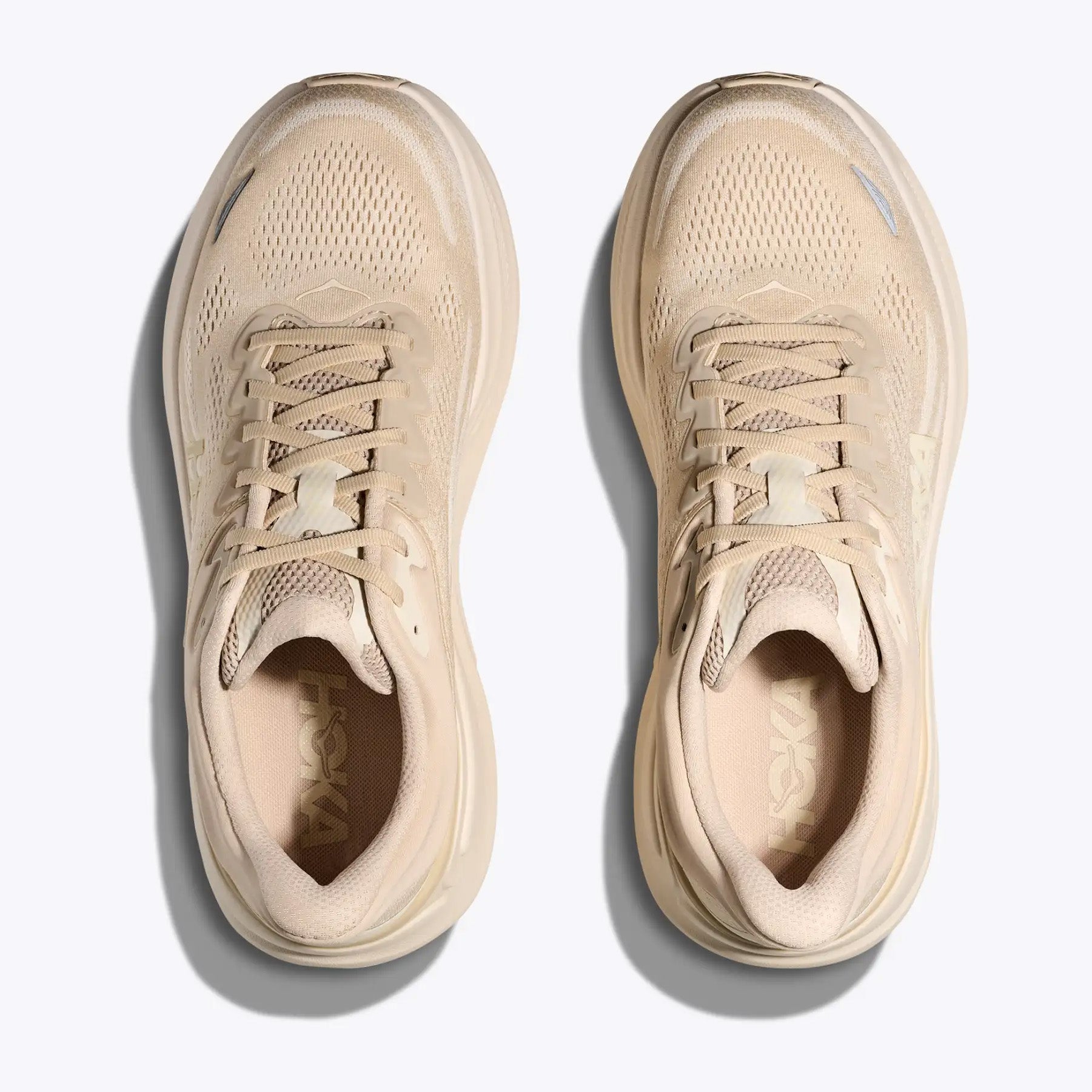 Hoka Men's Bondi 9 Running Shoes Oatmeal / Oat Milk - Achilles Heel