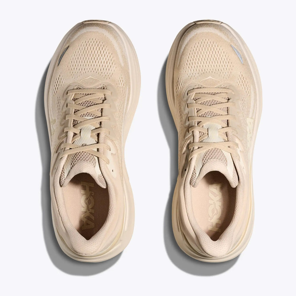 Hoka Men's Bondi 9 Running Shoes Oatmeal / Oat Milk - achilles heel