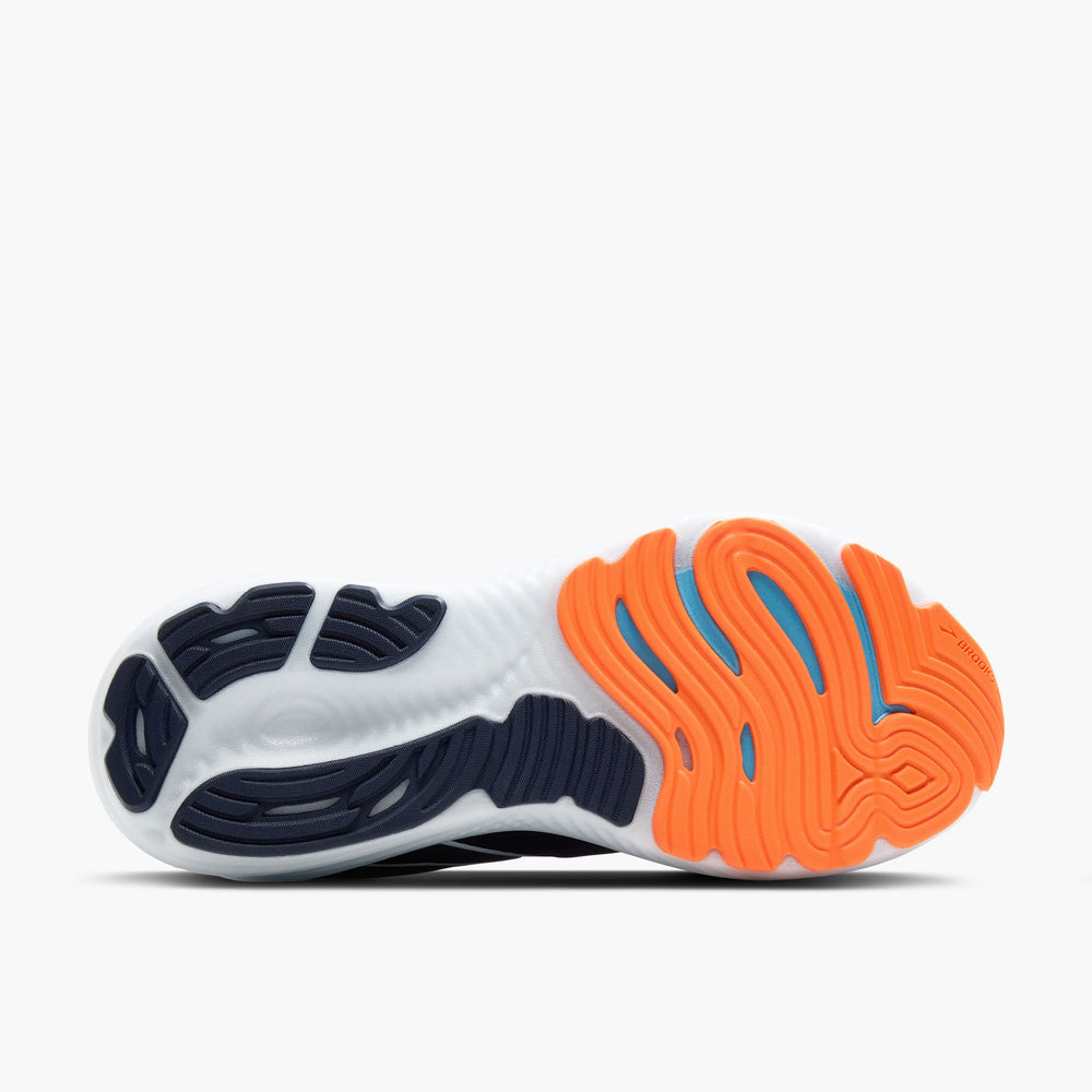Brooks Men's Glycerin 22 Running Shoes Peacoat / Blue Ribbon / Orange - achilles heel