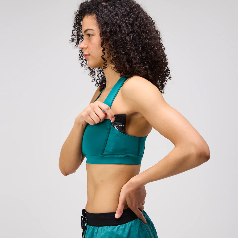 Bandit Women's Stamina Scoop Neck Run Bra Gulfstream - achilles heel