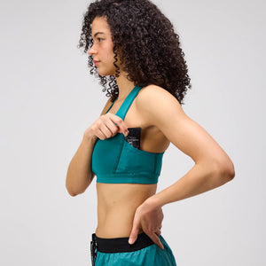 Bandit Women's Stamina Scoop Neck Run Bra Gulfstream - achilles heel