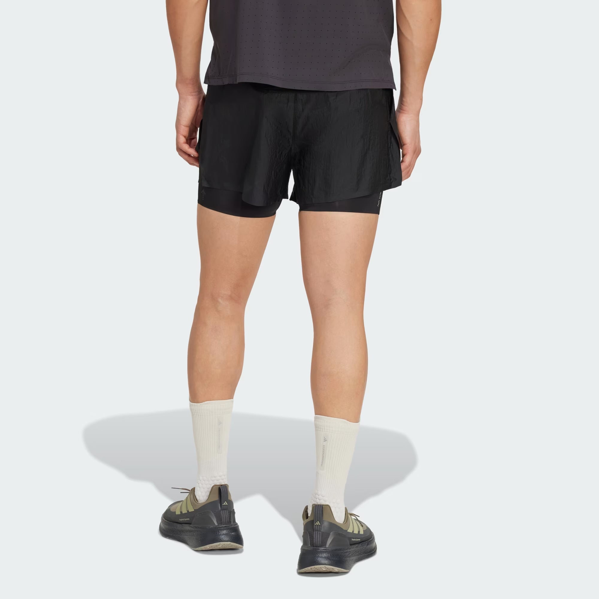 Men's Adi365 H.Koumori Running 2 in 1 Shorts Black - Achilles Heel