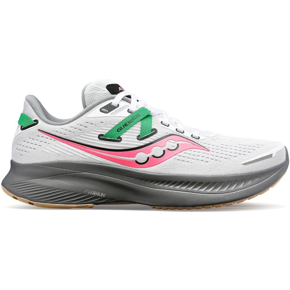 Saucony Women's Guide 16 Running Shoes White / Gravel - achilles heel