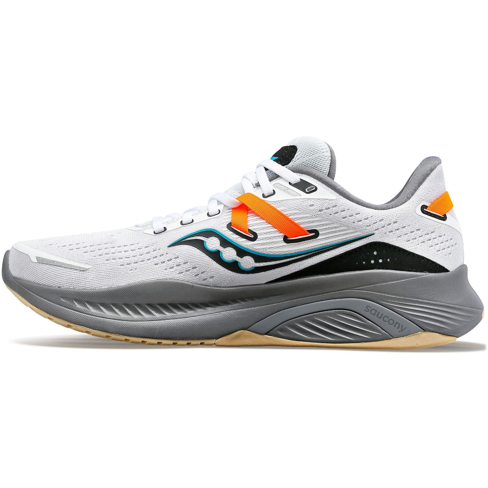 Saucony Men's Guide 16 Running Shoes White / Gravel - achilles heel
