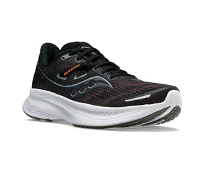 Saucony Men's Guide 16 Wide Fit Running Shoes Black / White - achilles heel