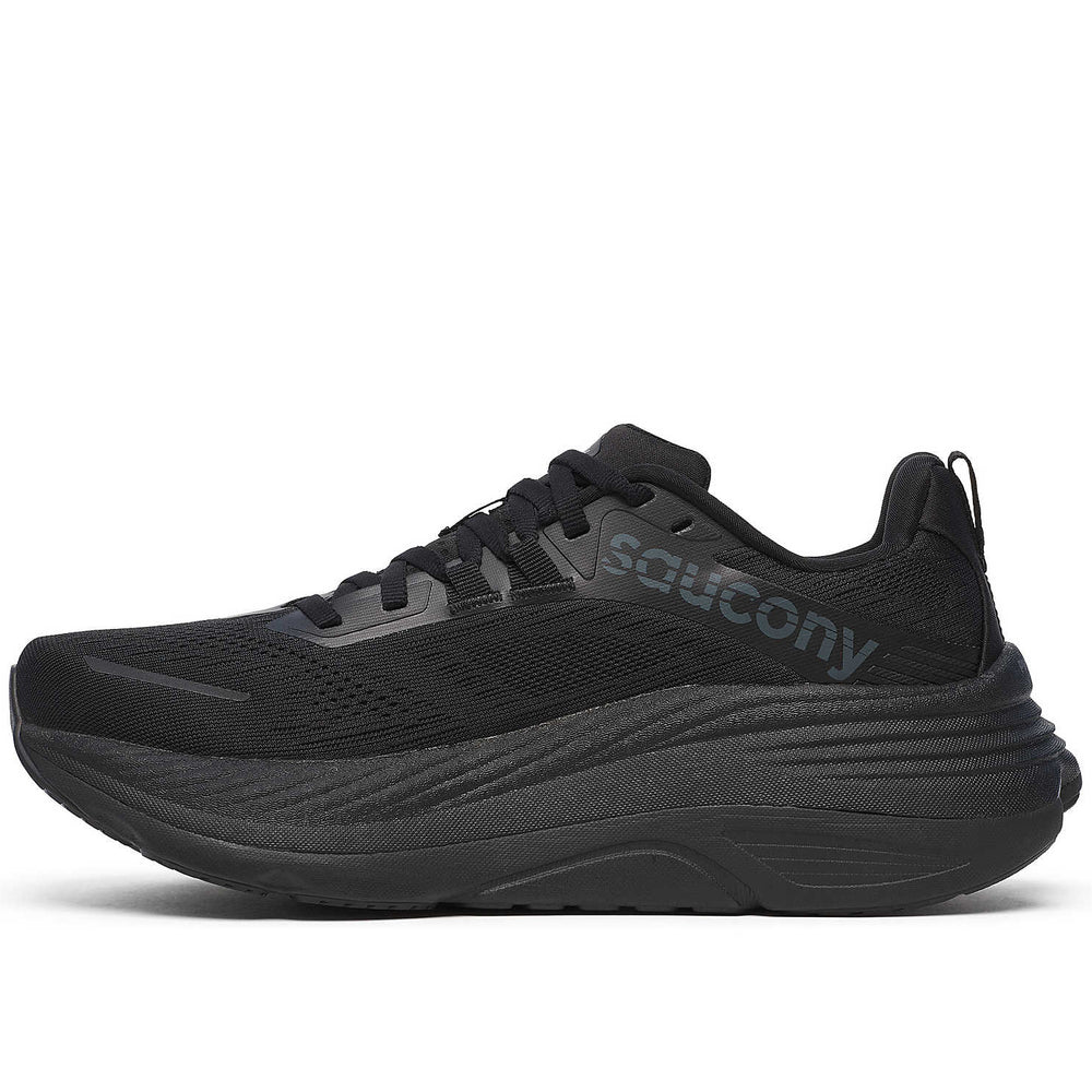 Saucony Women's Hurricane 24 Running Shoes Black / Black - achilles heel