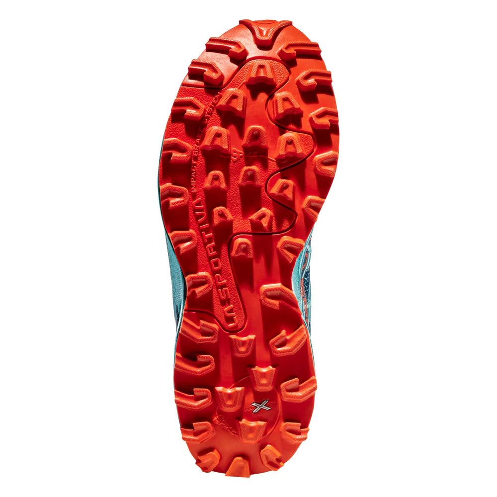 La Sportiva Women's Mutant Trail Running Shoes Storm Blue / Cherry Tomato - achilles heel