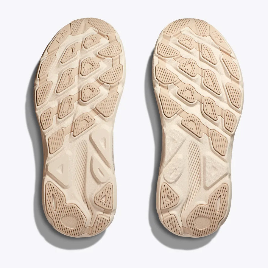 Hoka Women's Clifton 9 Running Shoes Shifting Sand / Eggnog - achilles heel