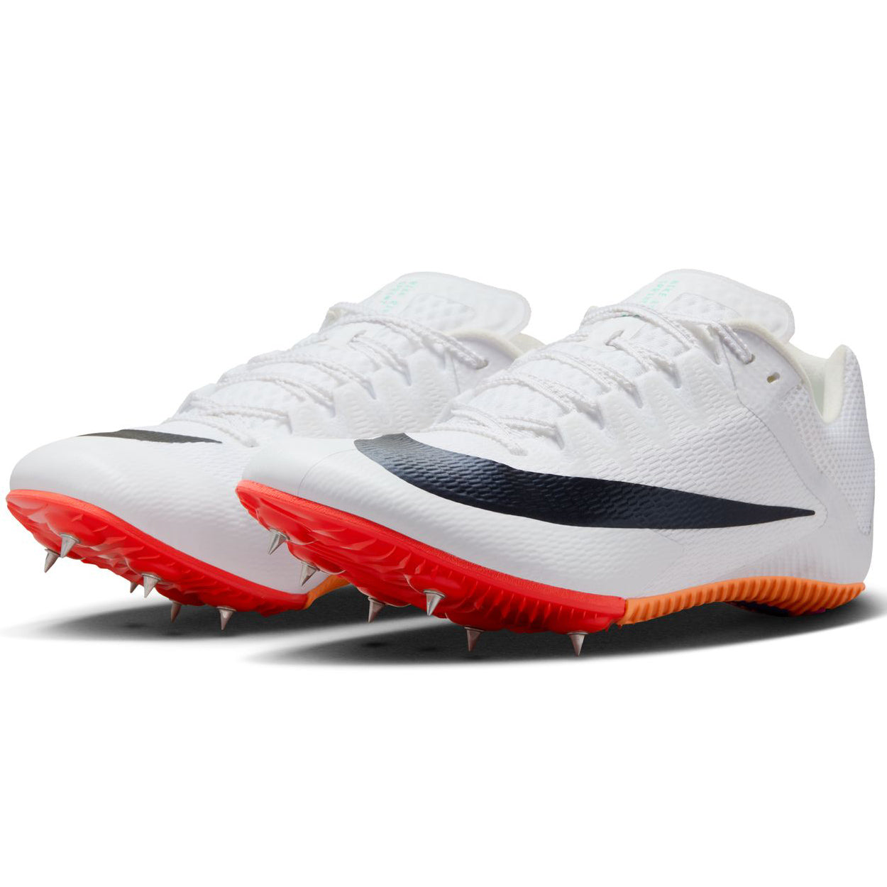 Zoom Rival Sprint Running Spikes White / Obsidian / Bright Crimson / Hyper Turquoise - Achilles Heel