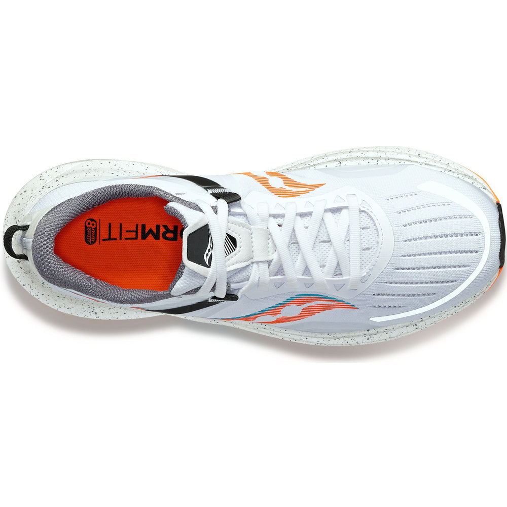Saucony Men's Tempus Running Shoes White / Vizi Orange - achilles heel