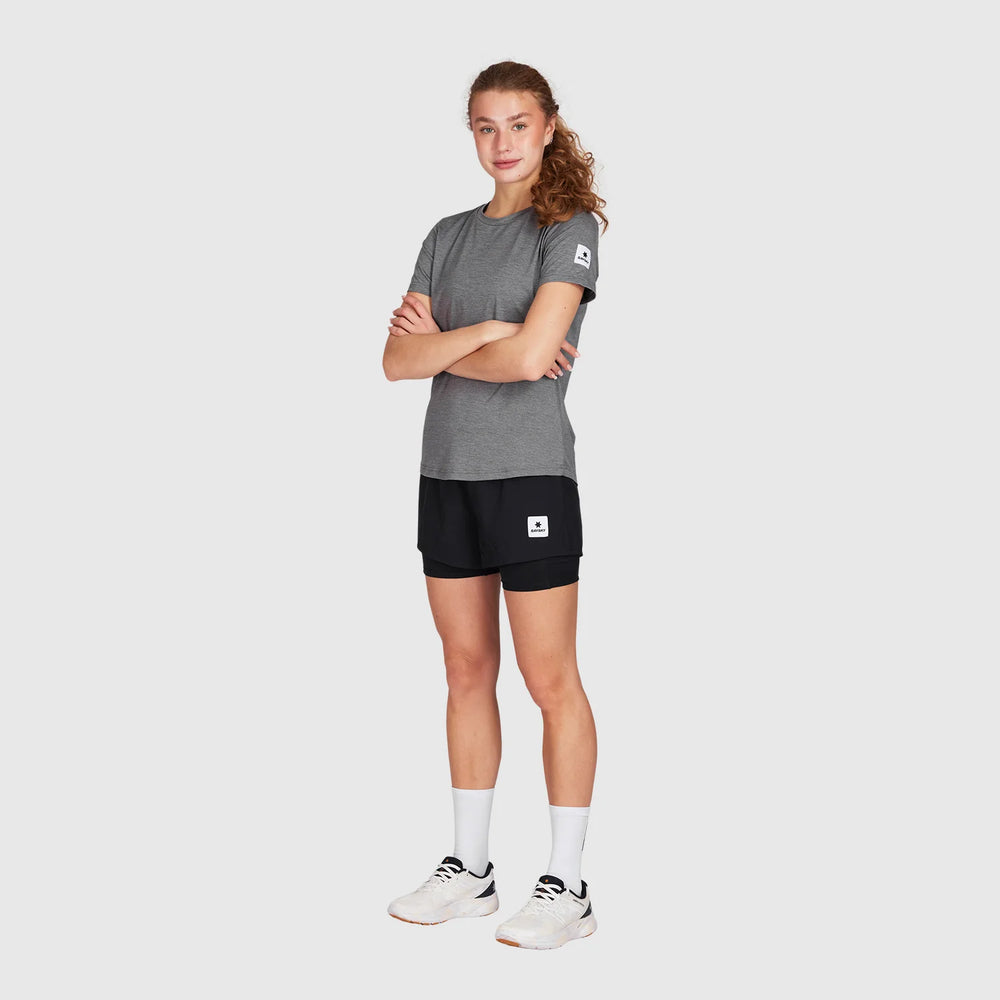 SAYSKY Women's Pace 2 In 1 3 Inch Shorts Black - achilles heel