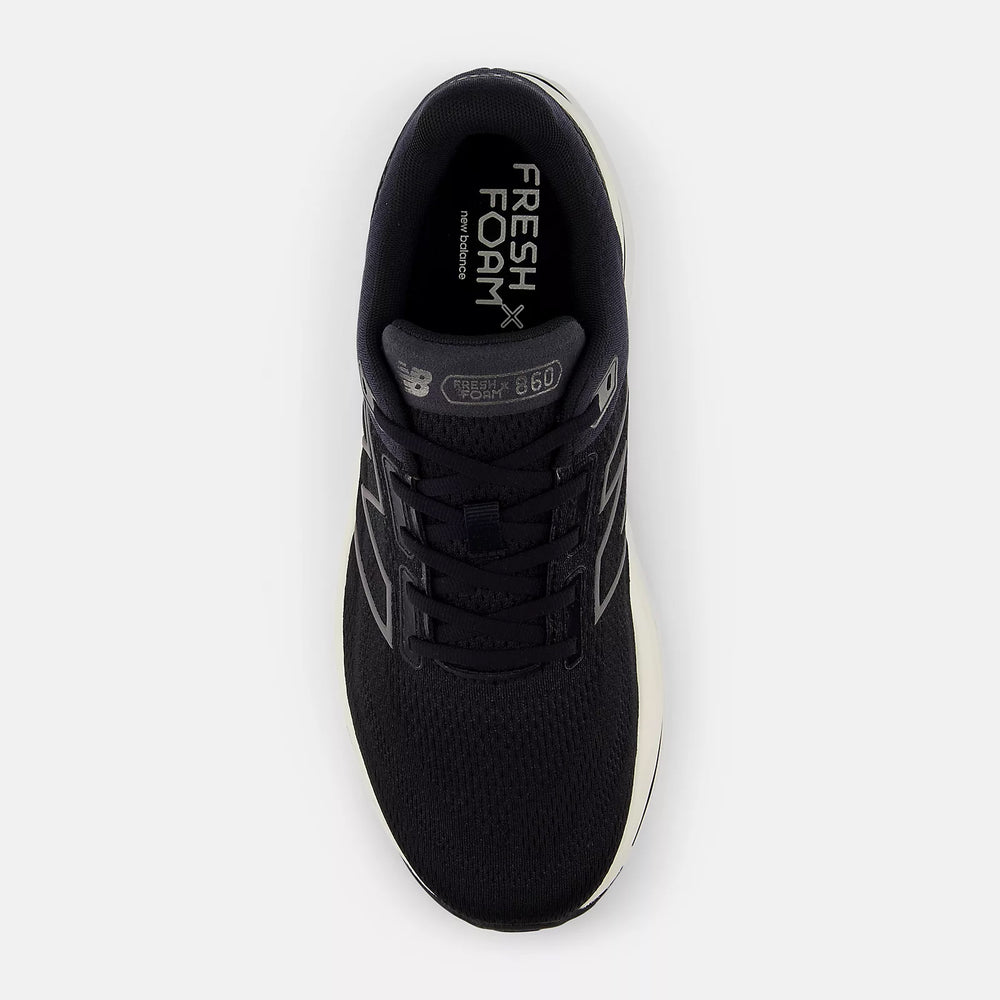 New Balance Men's 860v14 Wide Fit Running Shoes Black / Phantom / Sea Salt - achilles heel