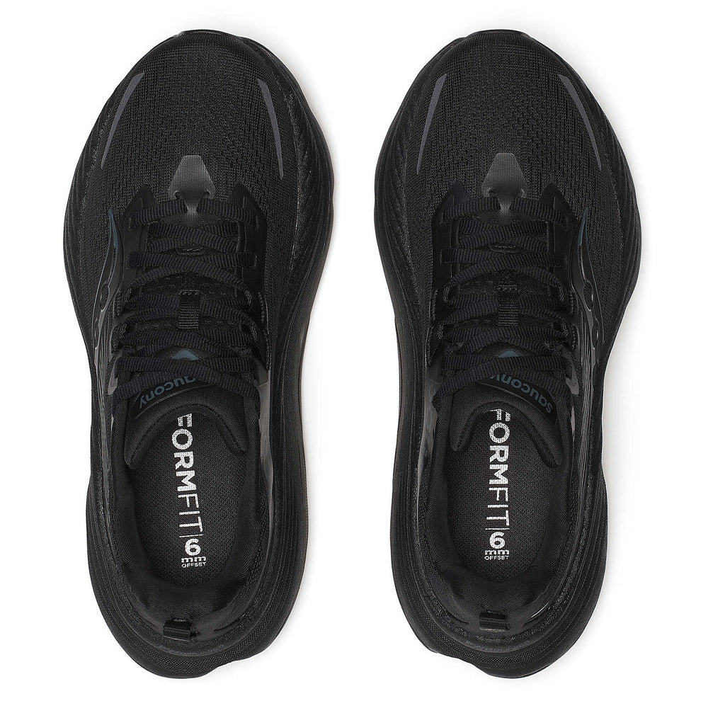 Saucony Women's Hurricane 24 Running Shoes Black / Black - achilles heel