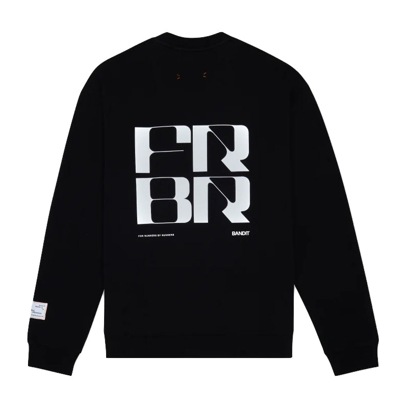 Bandit Cotton Fleece Abstract Grid Crewneck Black - achilles heel
