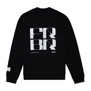 Bandit Cotton Fleece Abstract Grid Crewneck Black - achilles heel