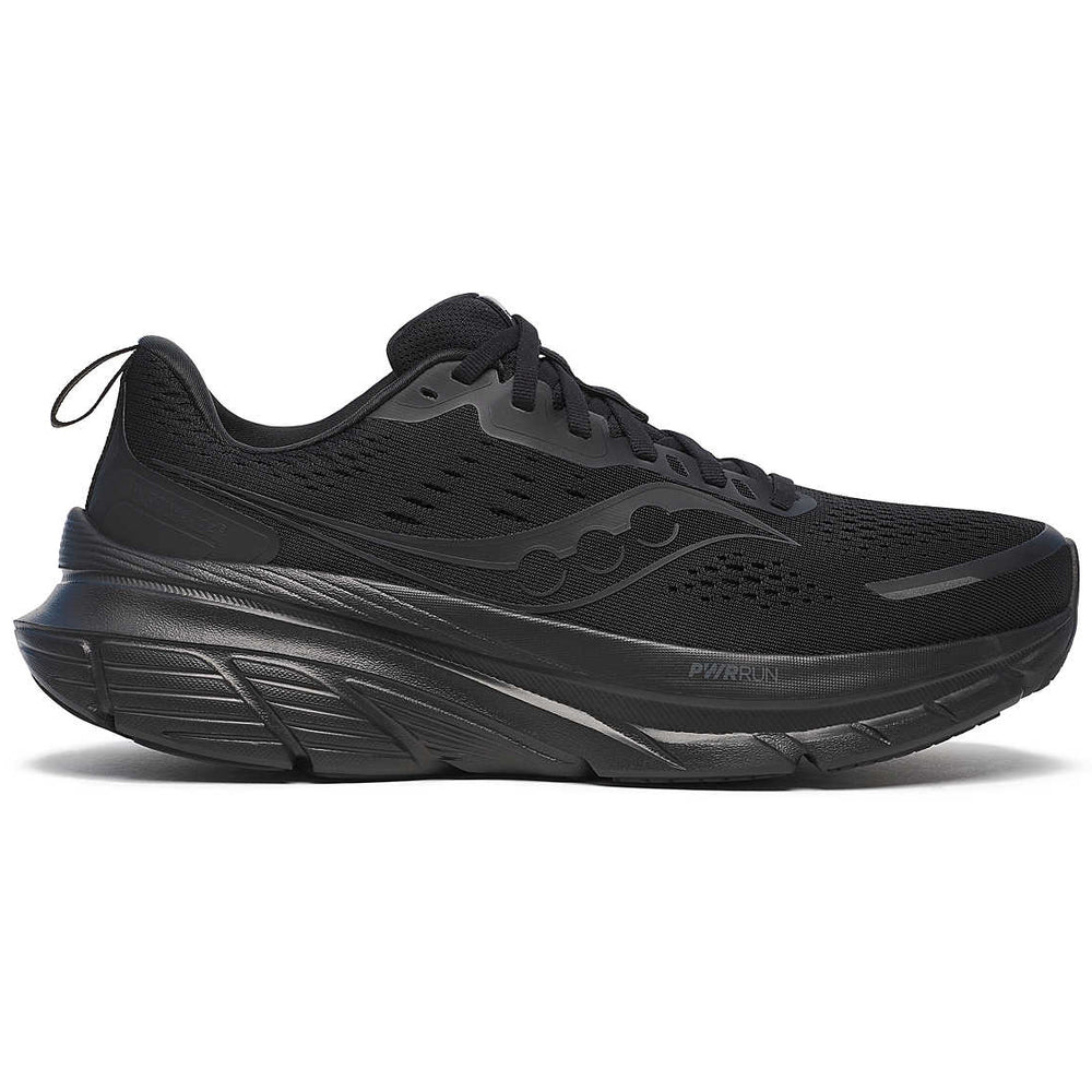Saucony Men's Guide 18 Running Shoes Triple Black - achilles heel