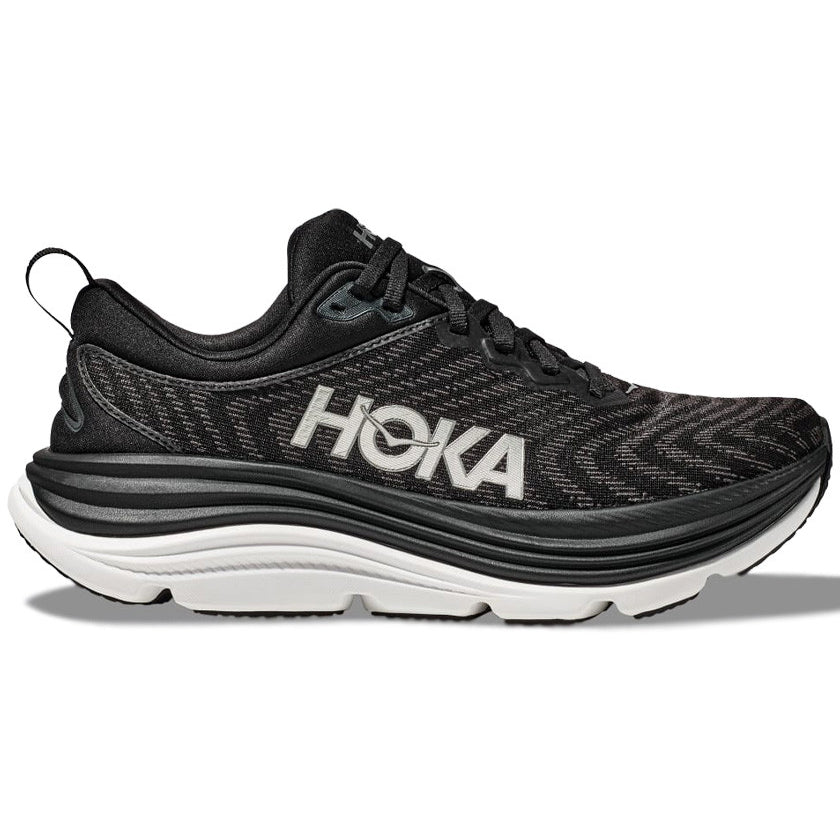 Hoka Men's Gaviota 5 Running Shoes Black / White - achilles heel