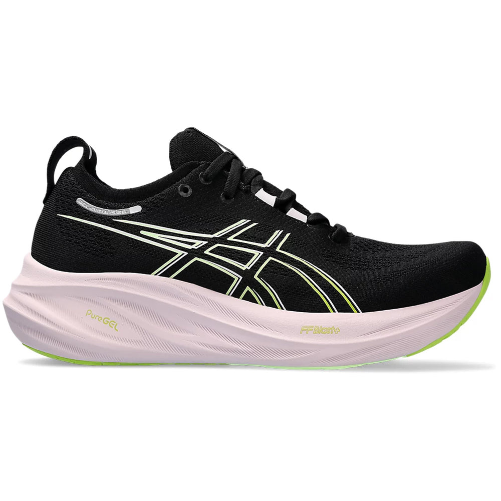 Asics Women's Gel-Nimbus 26 Running Shoes Black / Neon Lime - achilles heel