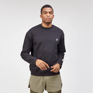 Bandit Cotton Fleece Abstract Grid Crewneck Black - achilles heel