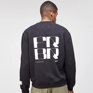 Bandit Cotton Fleece Abstract Grid Crewneck Black - achilles heel