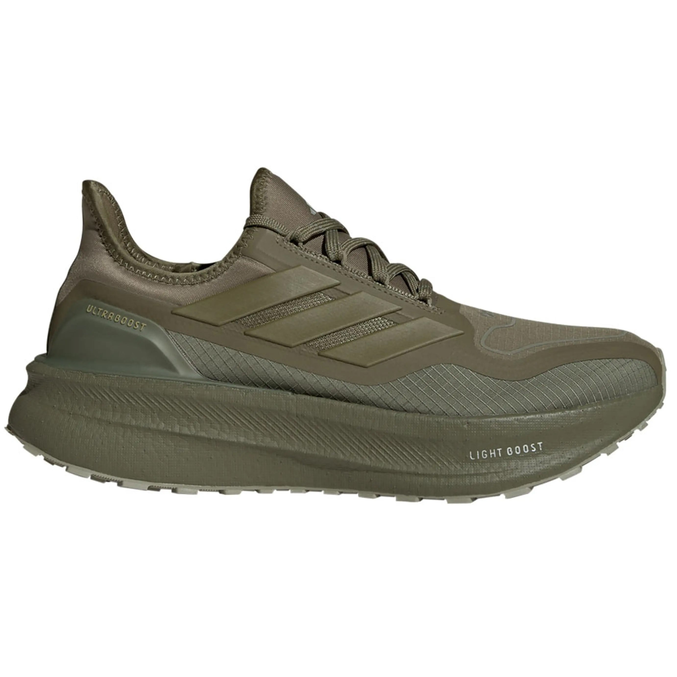 adidas Men's Ultraboost 5 GORE-TEX Running Shoes Olive Strata / Silver Pebble - Achilles Heel