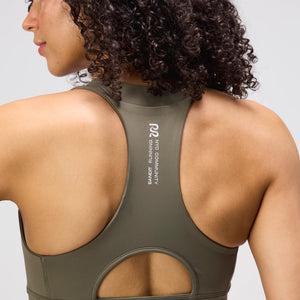 Bandit Women's Stamina Scoop Neck Run Bra Fatigue - achilles heel